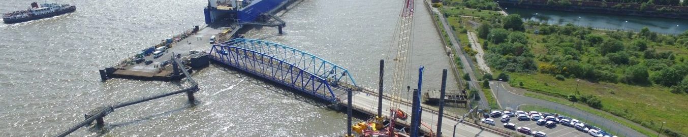 Steel bridge over river