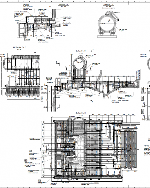 Technical drawing of insulation system design